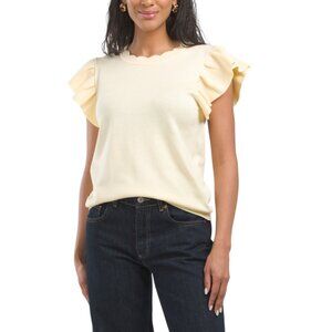 SELECT & TRENDS Sunlight Short Flutter Sleeve Sweater